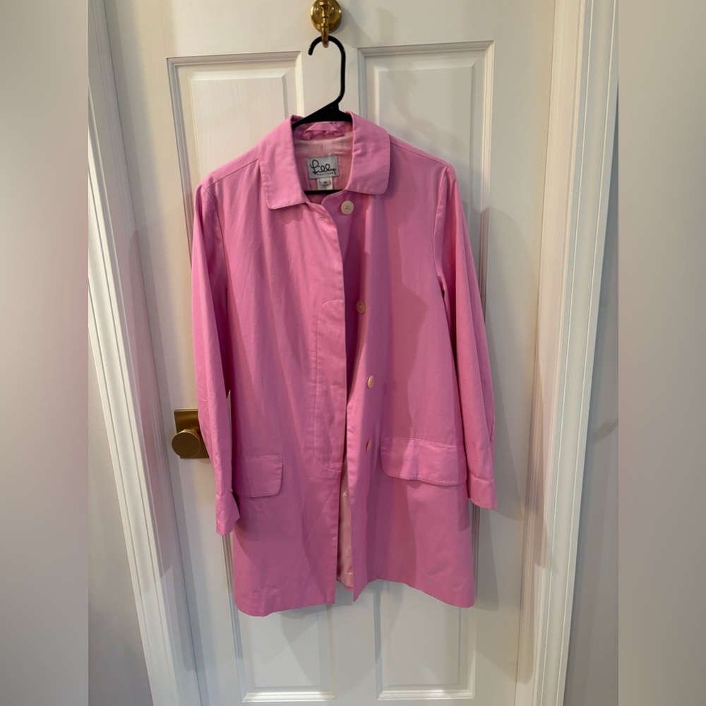 Lilly Pulitzer light pink spring coat/raincoat
